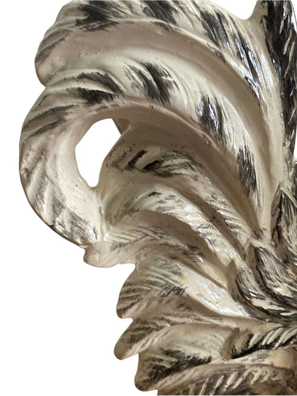Farmhouse Retro Ceramic Painted Black and White Rooster Lamp Base - Picture 8 of 10